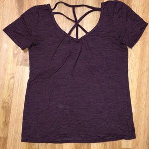 Short sleeve cross-cross top